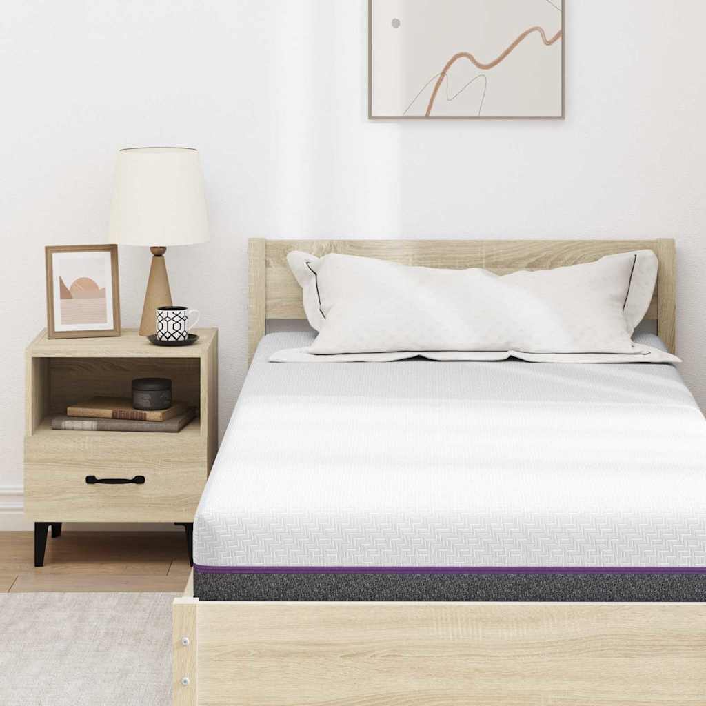 Materasso Bianco e Grigio 90 x 190 cm Schiuma