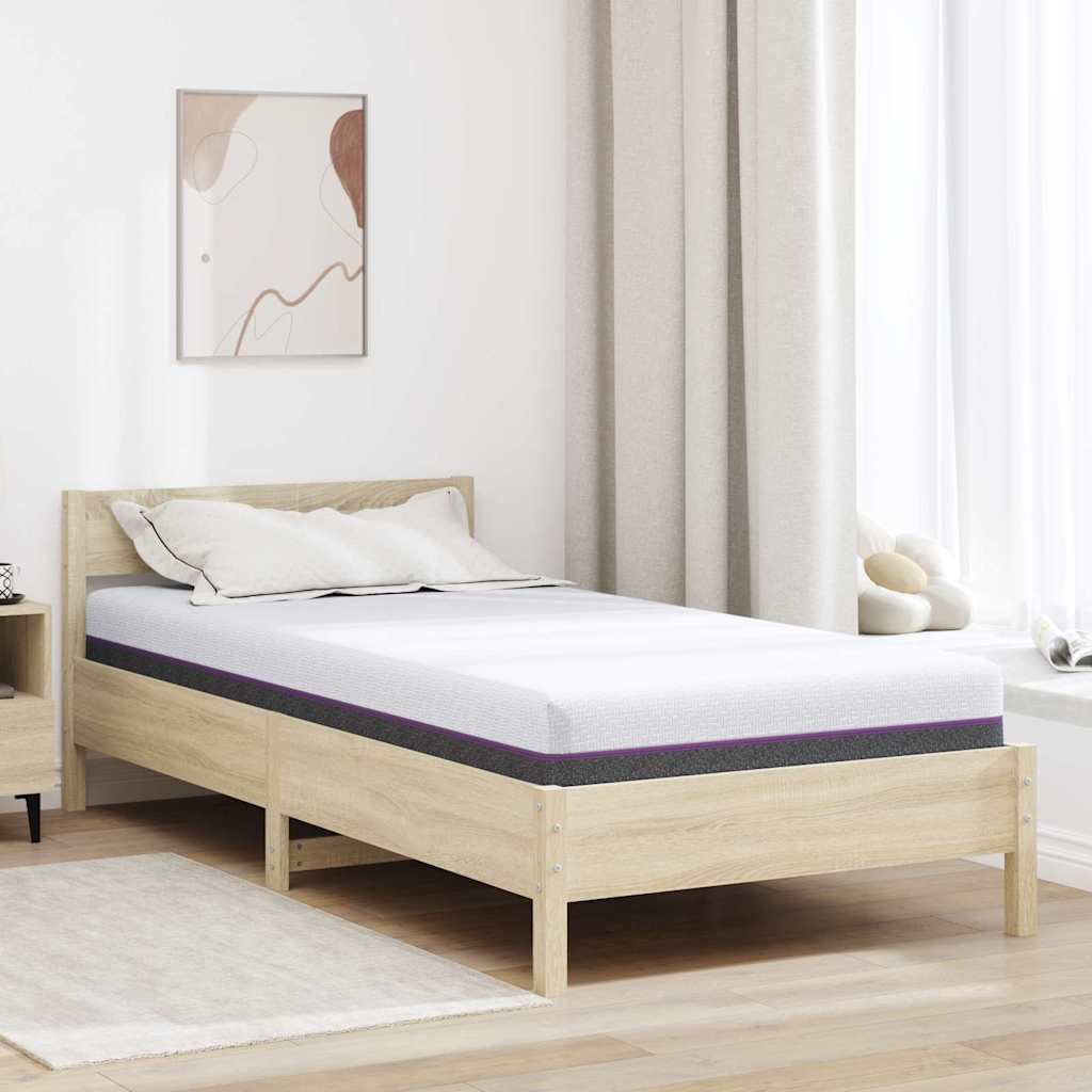 Materasso Bianco e Grigio 90 x 190 cm Schiuma