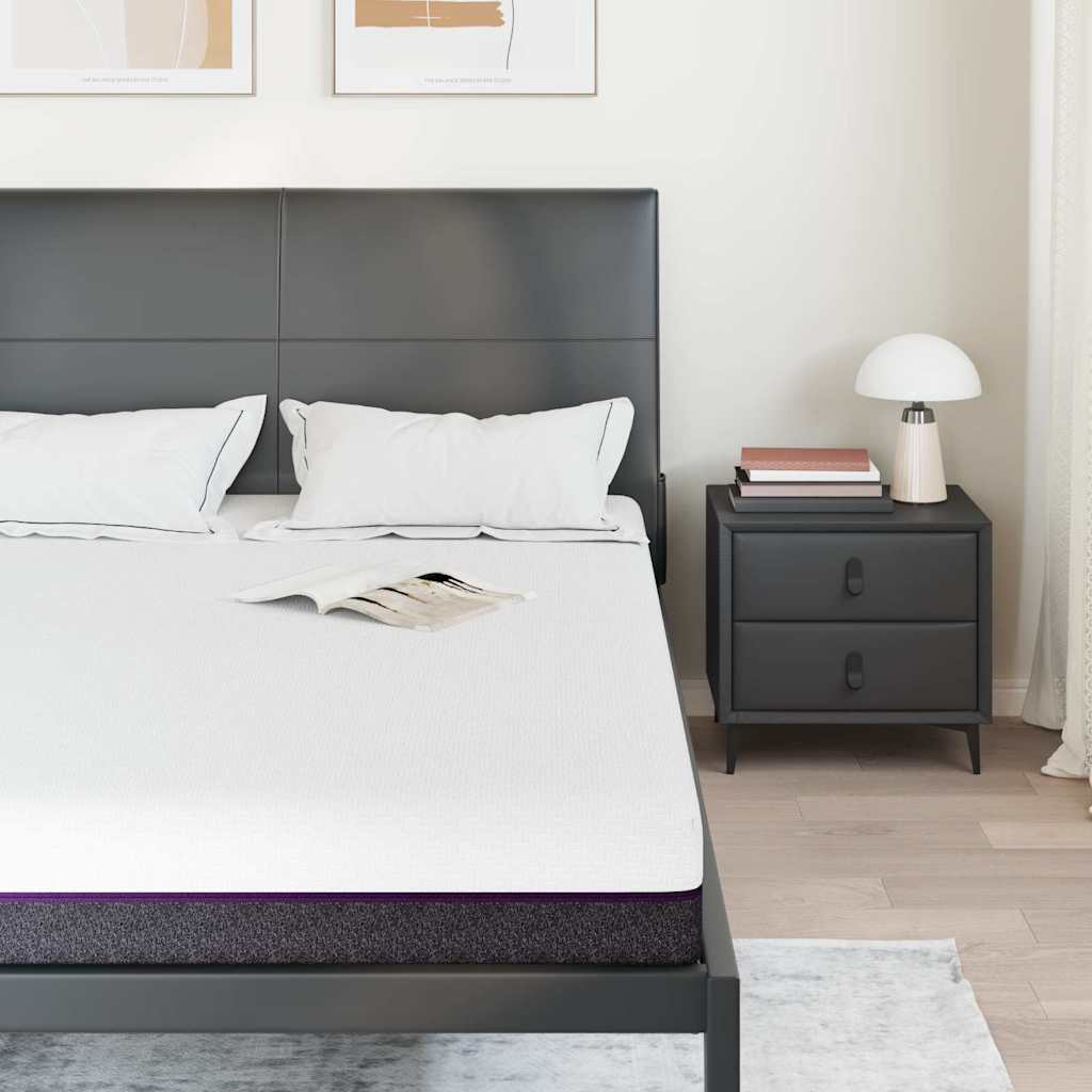 Materasso Bianco e Grigio 140 x 190 cm Schiuma