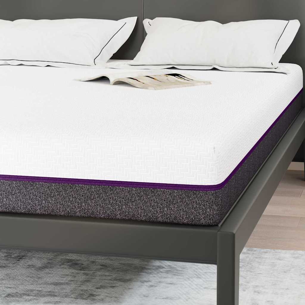 Materasso Bianco e Grigio 140 x 200 cm Schiuma