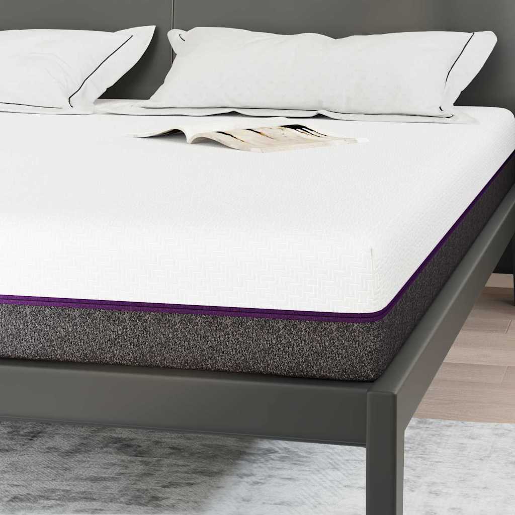 Materasso Bianco e Grigio 200 x 200 cm Schiuma