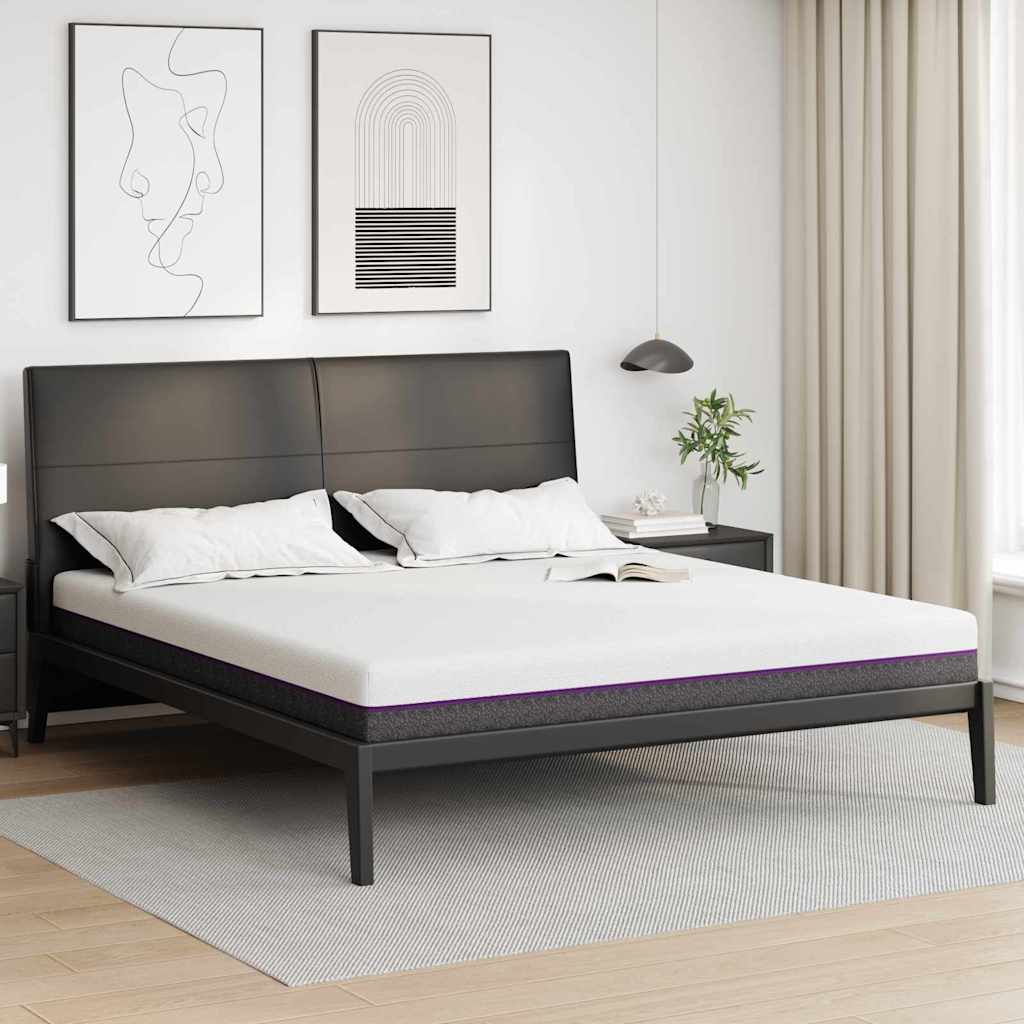 Materasso Bianco e Grigio 200 x 200 cm Schiuma