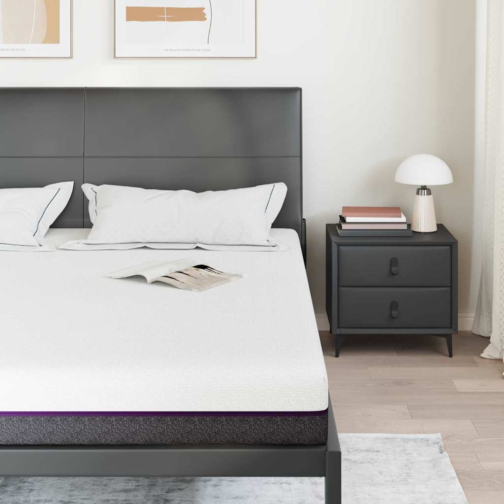 Materasso Bianco e Grigio 200 x 200 cm Schiuma