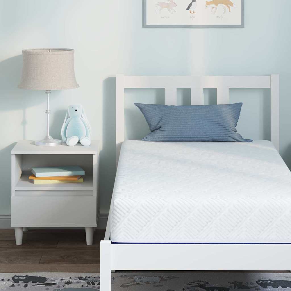 Materasso Bianco e Blu 80 x 160 cm Schiuma