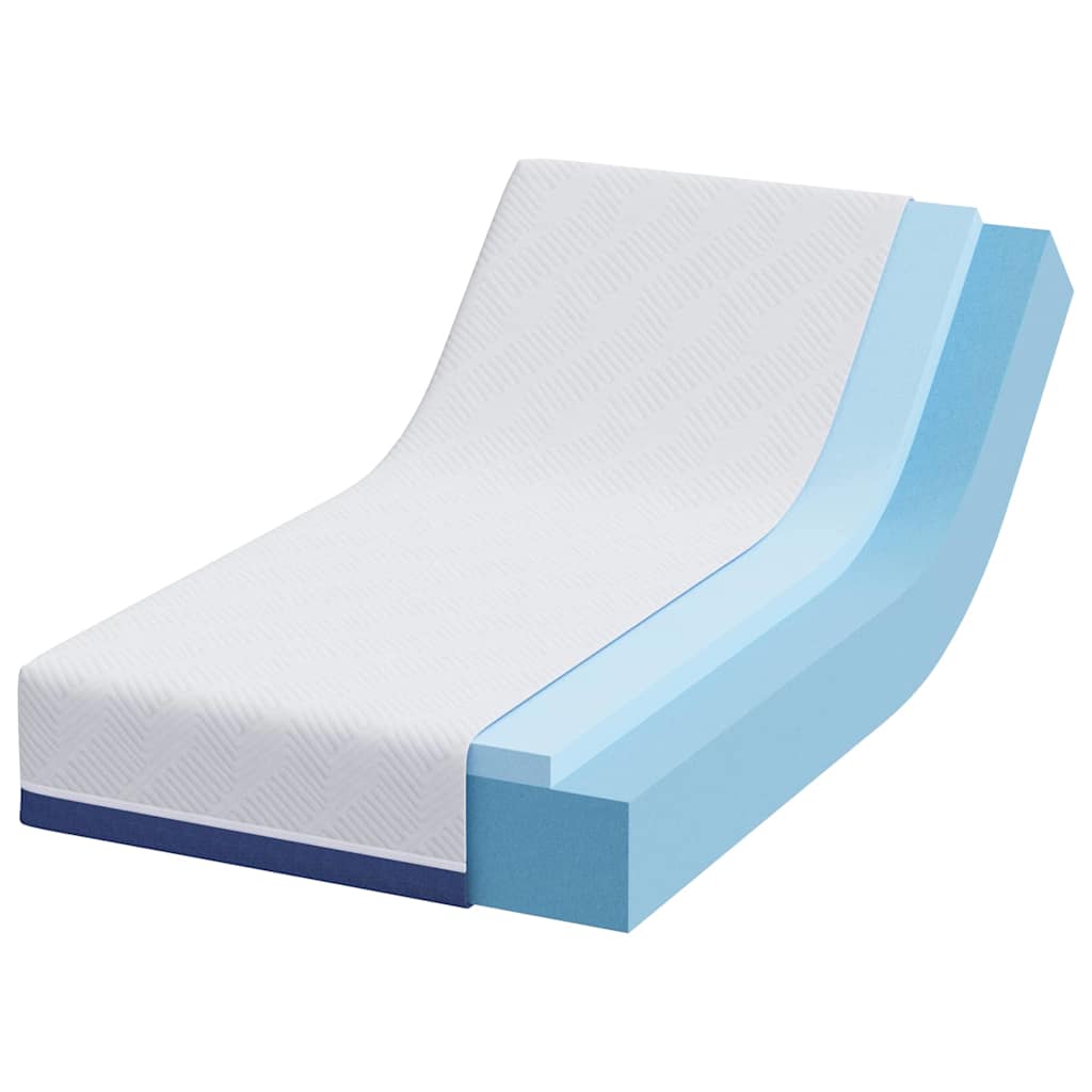 Materasso Bianco e Blu 80 x 160 cm Schiuma