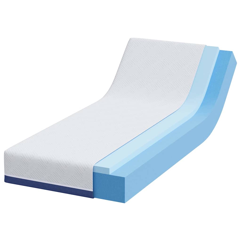 Materasso Bianco e Blu 70 x 200 cm Schiuma