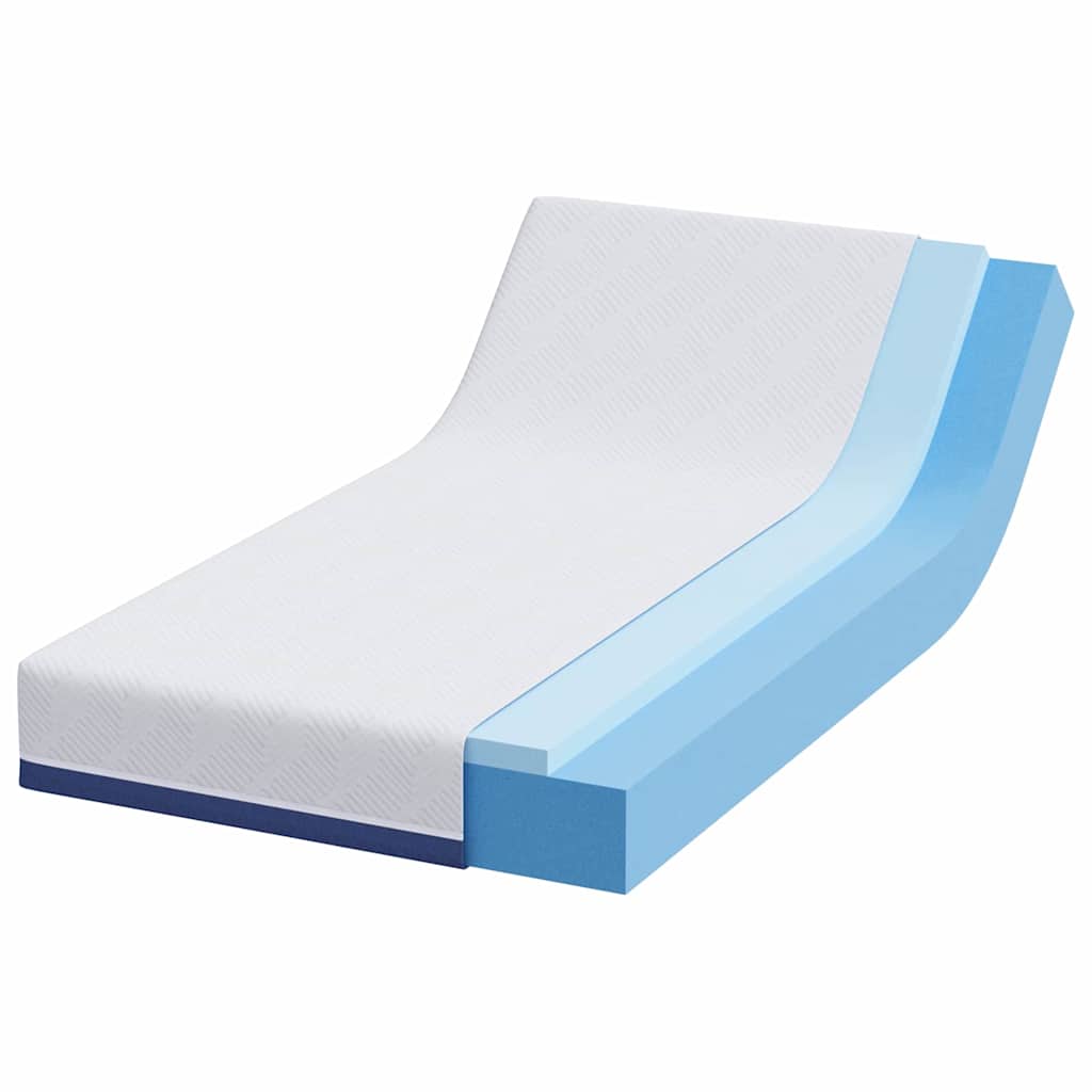 Materasso Bianco e Blu 100 x 200 cm Schiuma