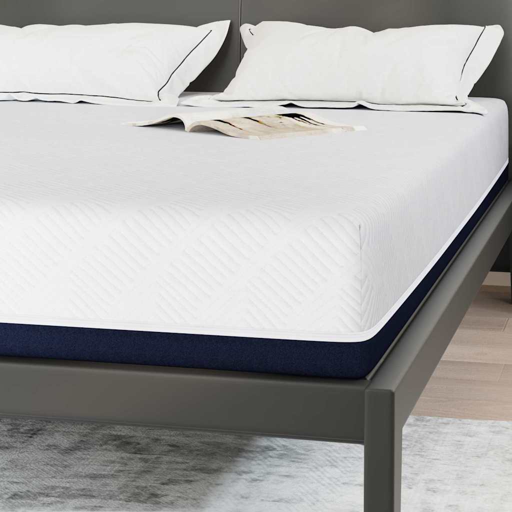 Materasso Bianco e Blu 140 x 190 cm Schiuma