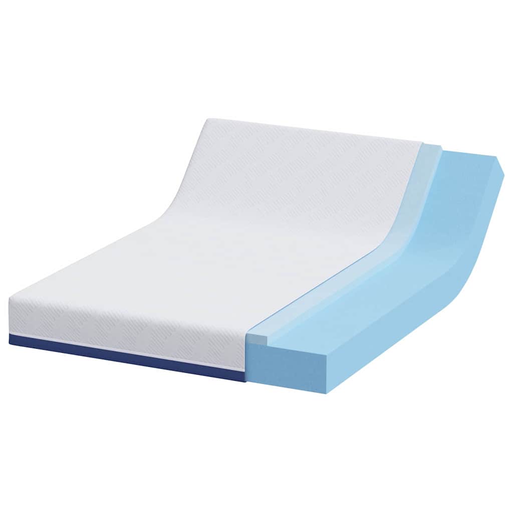 Materasso Bianco e Blu 140 x 190 cm Schiuma