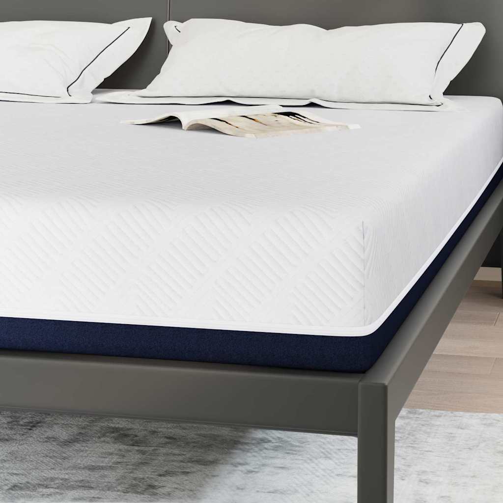 Materasso Bianco e Blu 200 x 200 cm Schiuma