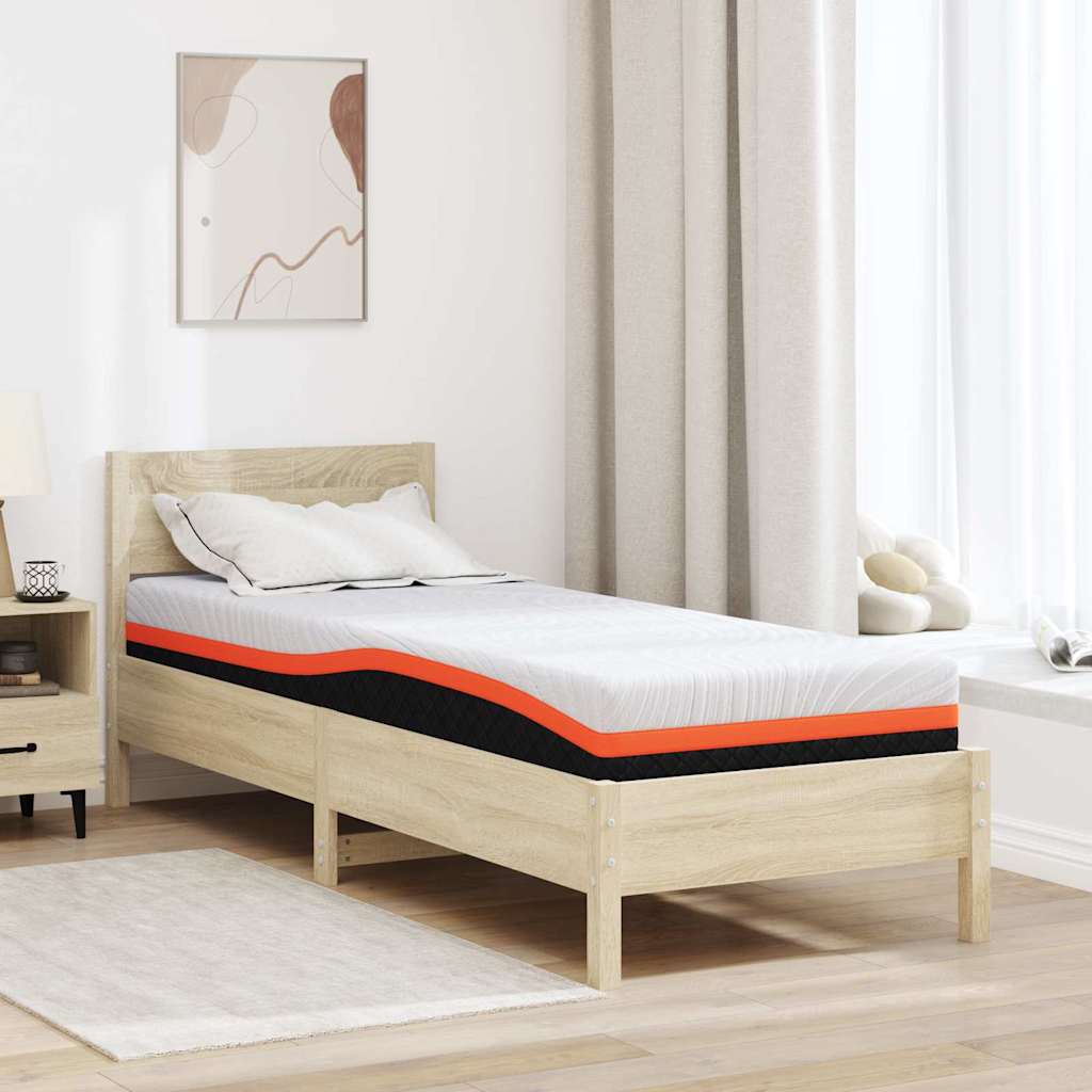 Materasso Bianco e Grigio 70 x 200 cm Schiuma
