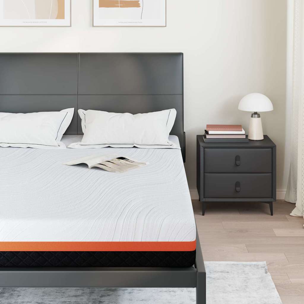 Materasso Bianco e Grigio 140 x 190 cm Schiuma