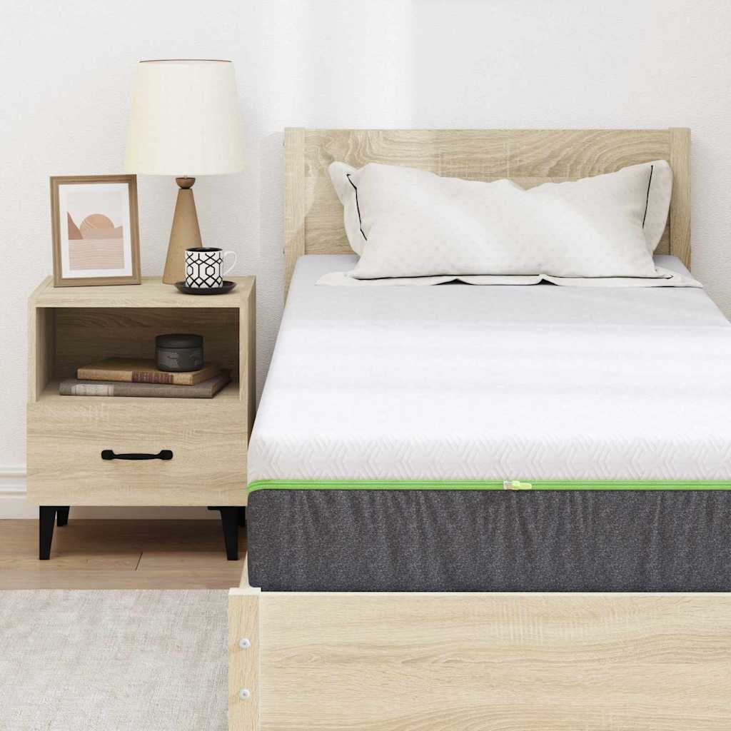 Materasso Bianco e Grigio 70 x 200 cm Molle Insacchettate
