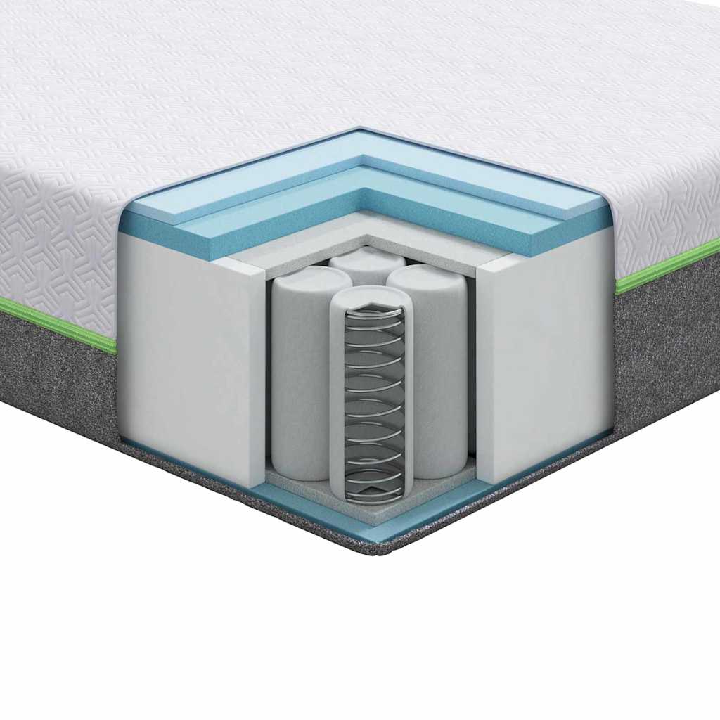 Materasso Bianco e Grigio 90 x 200 cm Molle Insacchettate