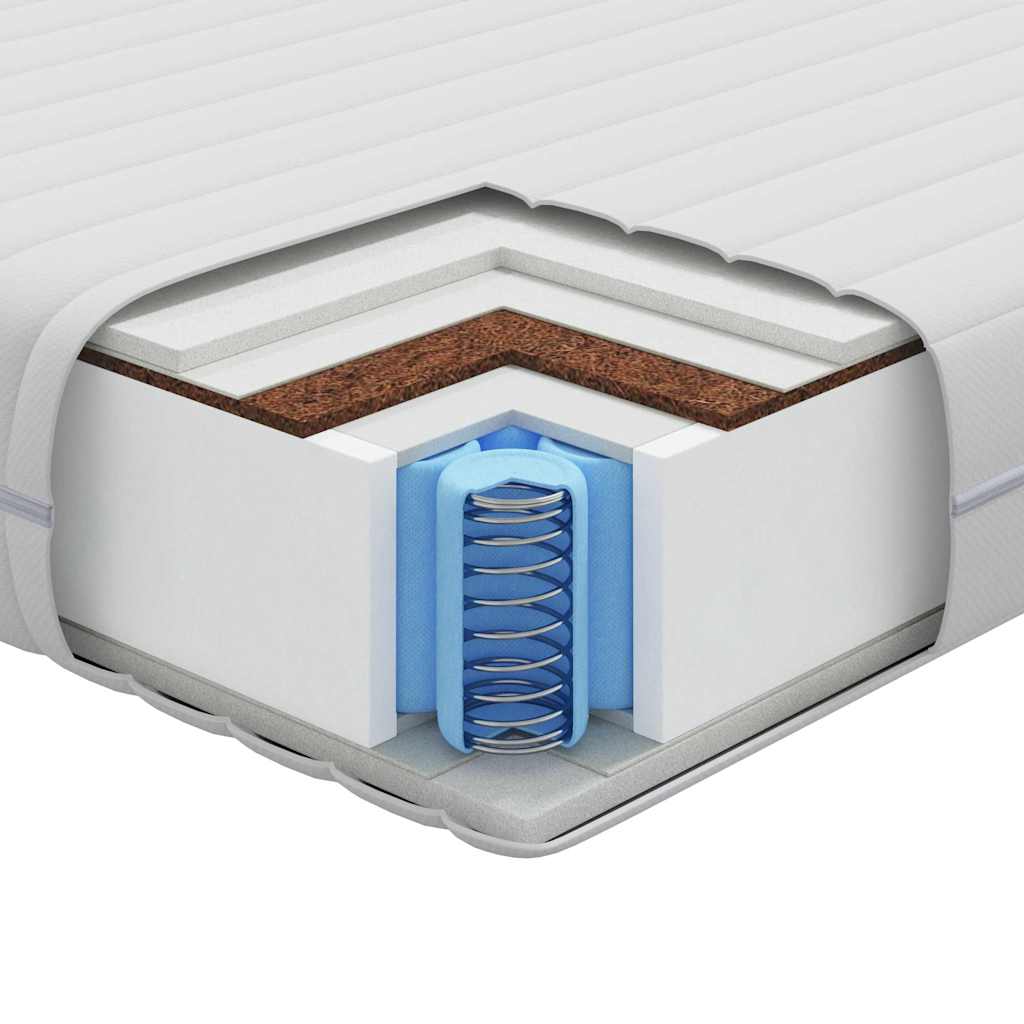 Materasso con Strato di Cocco Bianco 140 x 200 cm