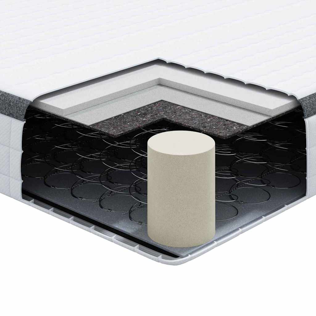 Materasso Bianco e Grigio 90 x 200 cm Molla Bonell
