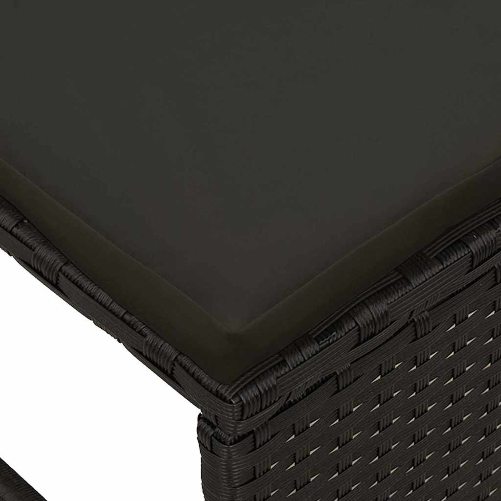 Set Divano da Giardino 6 pcs Nero polyrattan