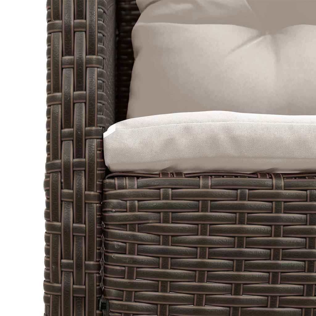 Set Divano da Giardino 6 pcs Marrone e crema polyrattan