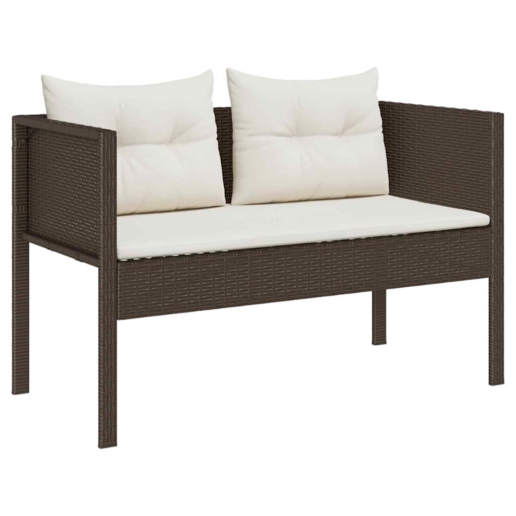 Set Divano da Giardino 6 pcs Marrone e crema polyrattan