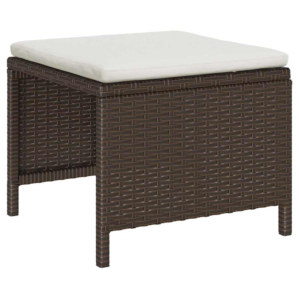 Set Divano da Giardino 6 pcs Marrone e crema polyrattan