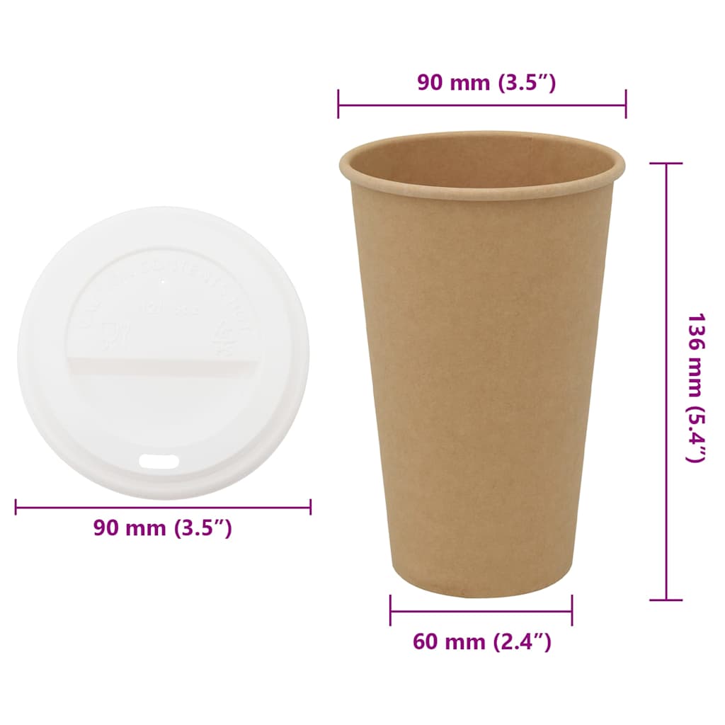 Tazze da Caffè in Carta con Coperchi 1000 pz 16oz 400 ml | homemem39