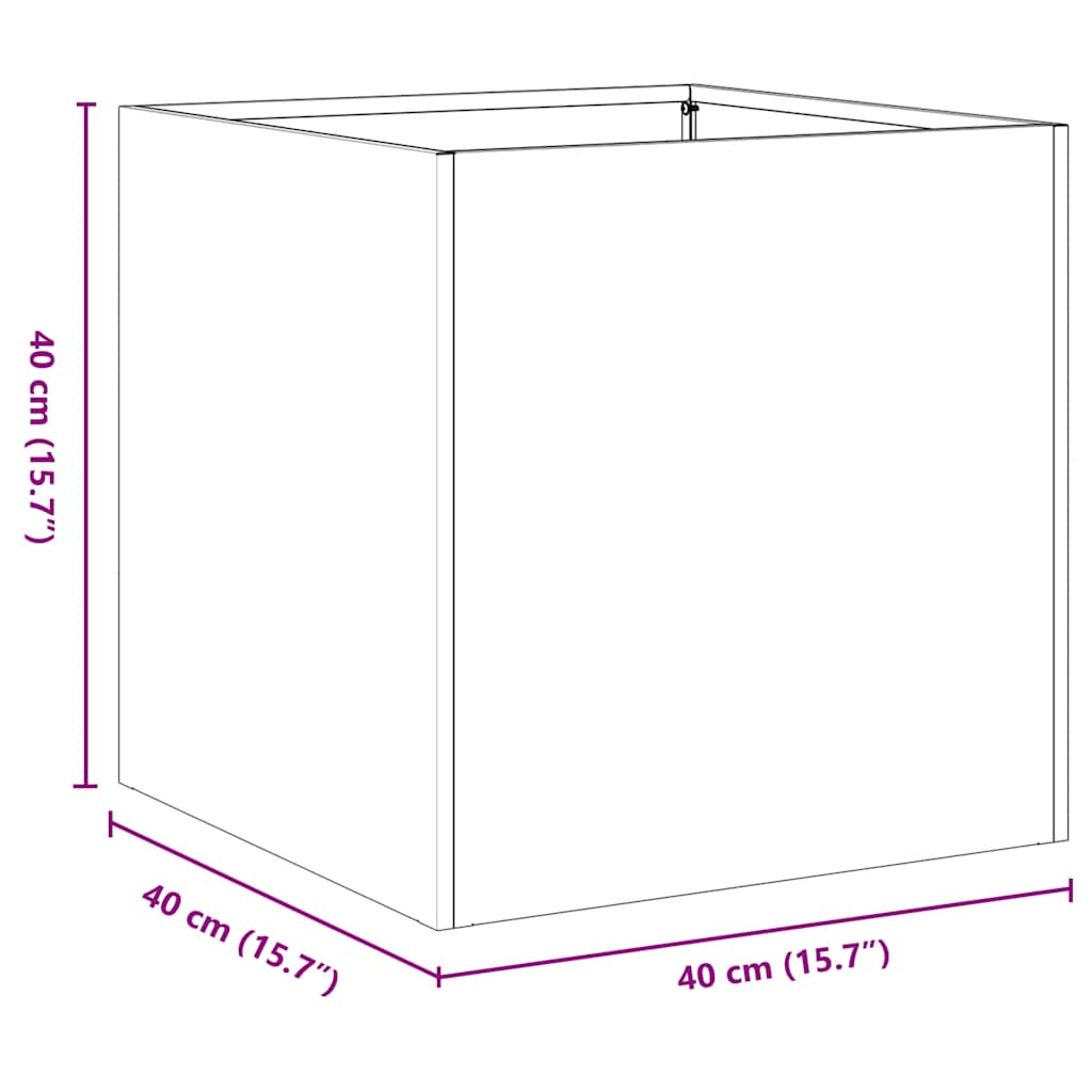 Fioriera Antracite 40x40x40 cm in Acciaio Laminato a Freddo