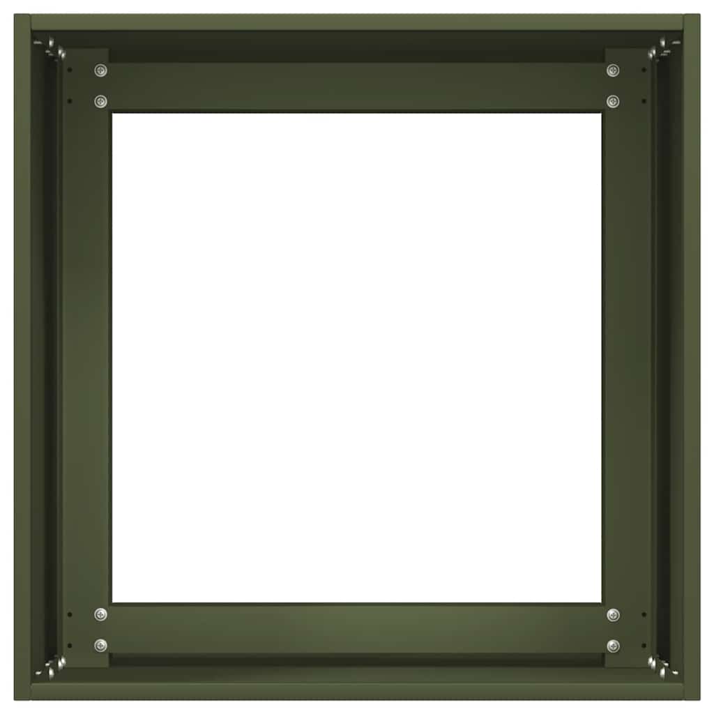 Fioriera Verde Oliva 40x40x40 cm in Acciaio Laminato a Freddo