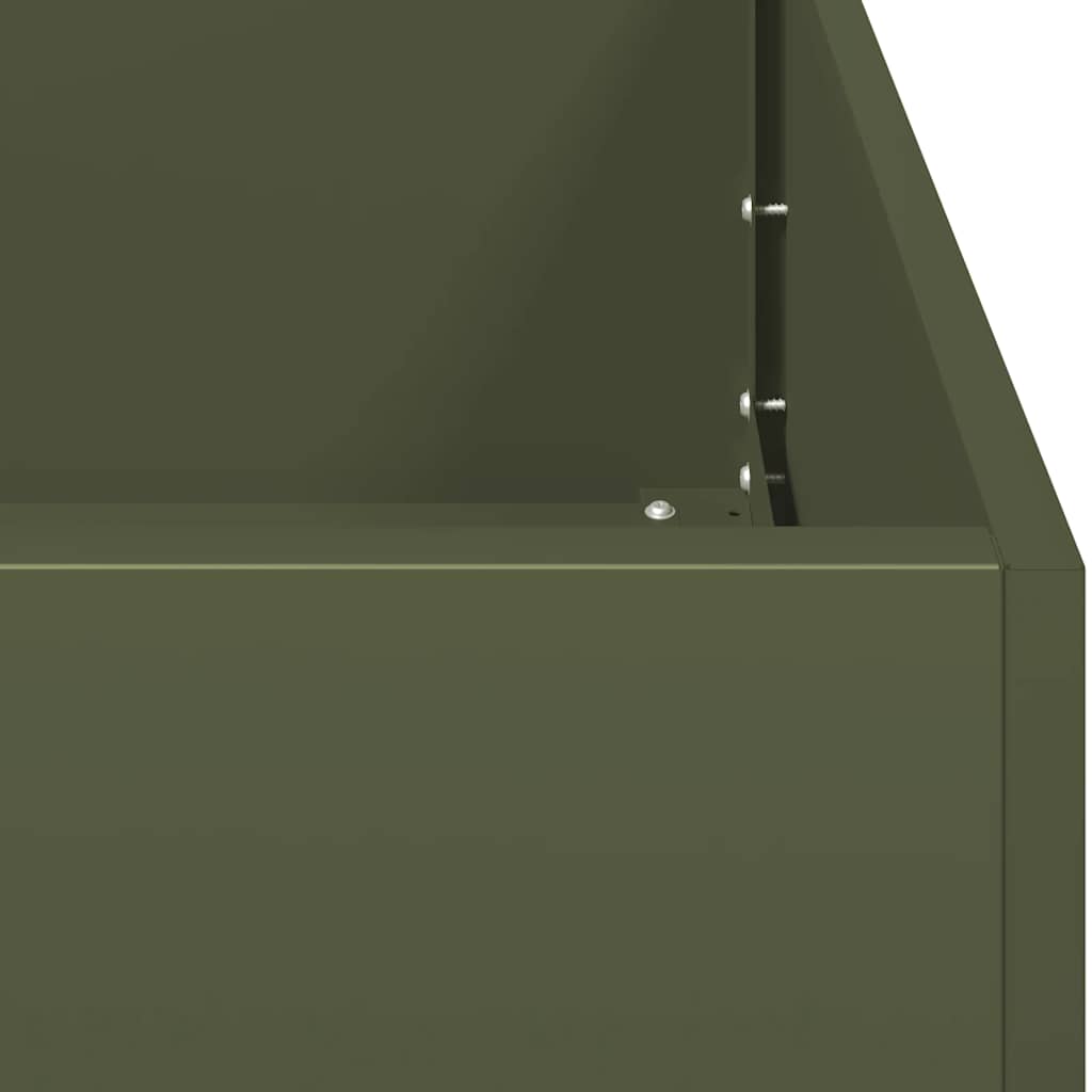 Fioriera Verde Oliva 40x40x40 cm in Acciaio Laminato a Freddo