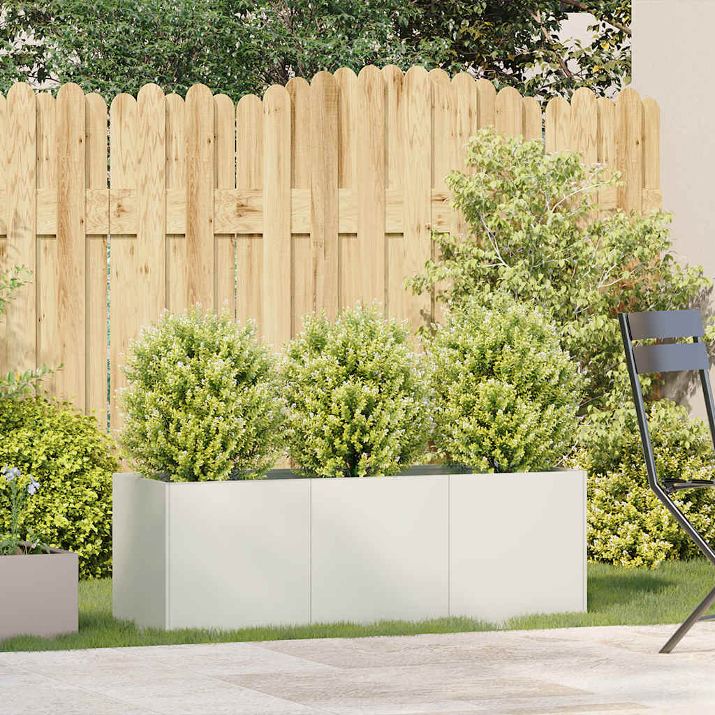 Fioriera Bianca 120x40x40 cm in Acciaio Laminato a Freddo
