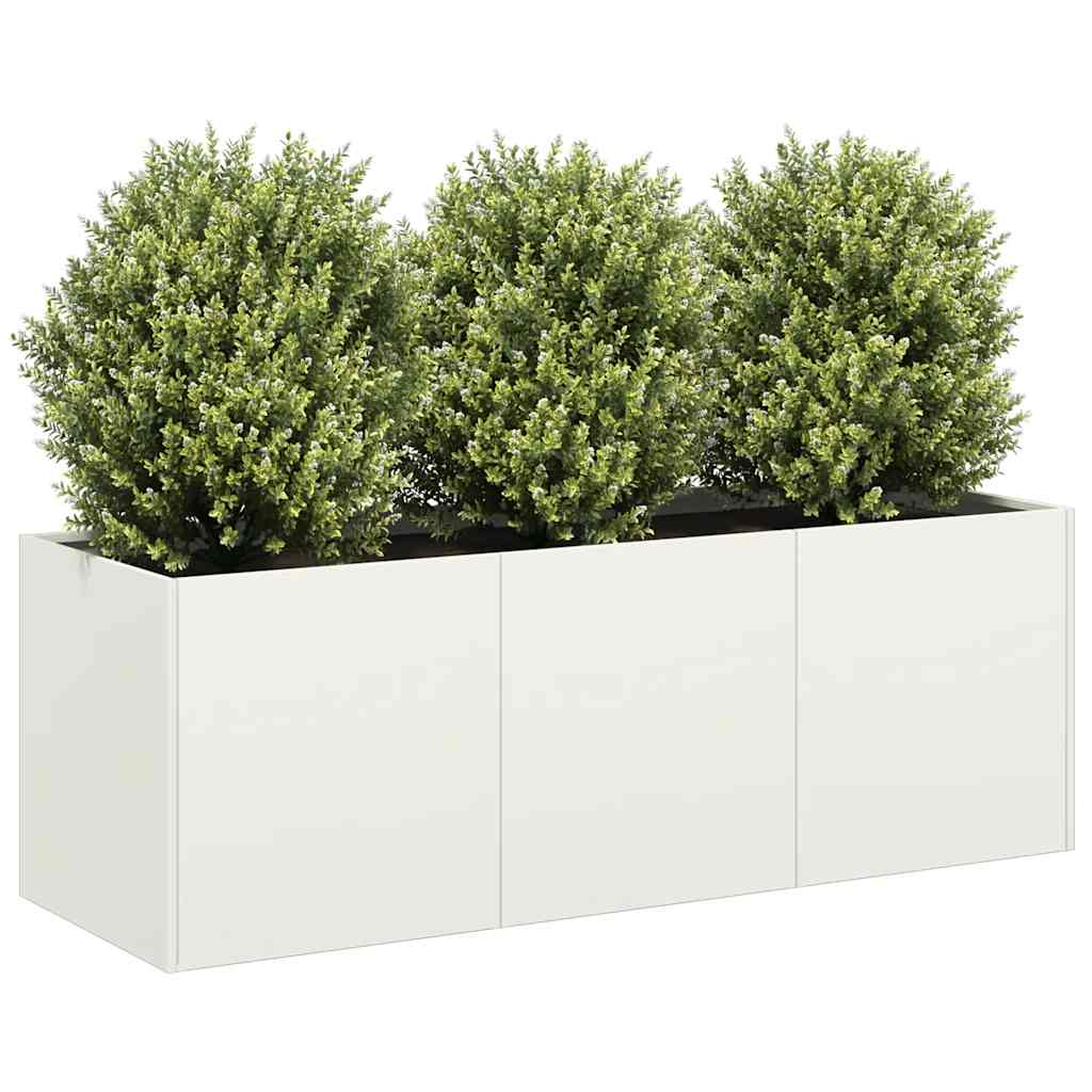 Fioriera Bianca 120x40x40 cm in Acciaio Laminato a Freddo