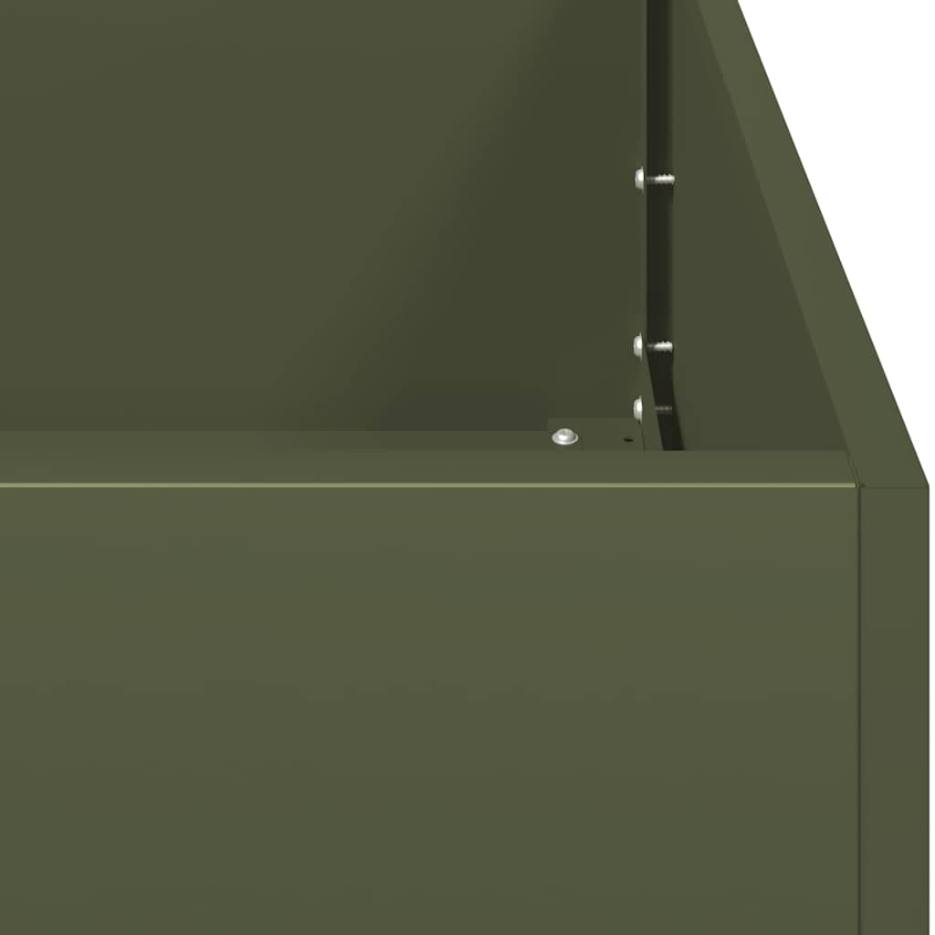 Fioriera Verde Oliva 200x40x40 cm in Acciaio Laminato a Freddo