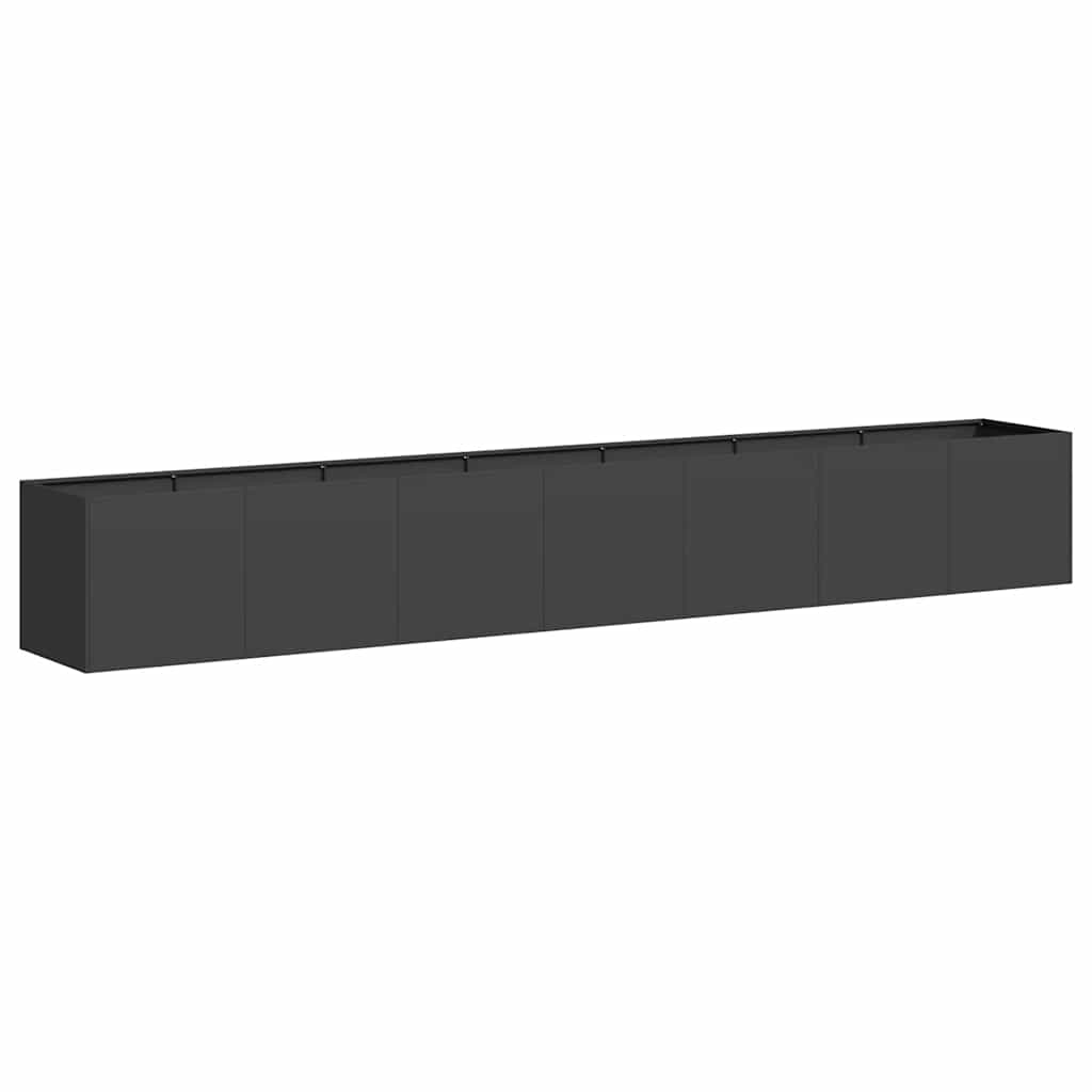 Fioriera Nera 280x40x40 cm in Acciaio Laminato a Freddo - homemem39