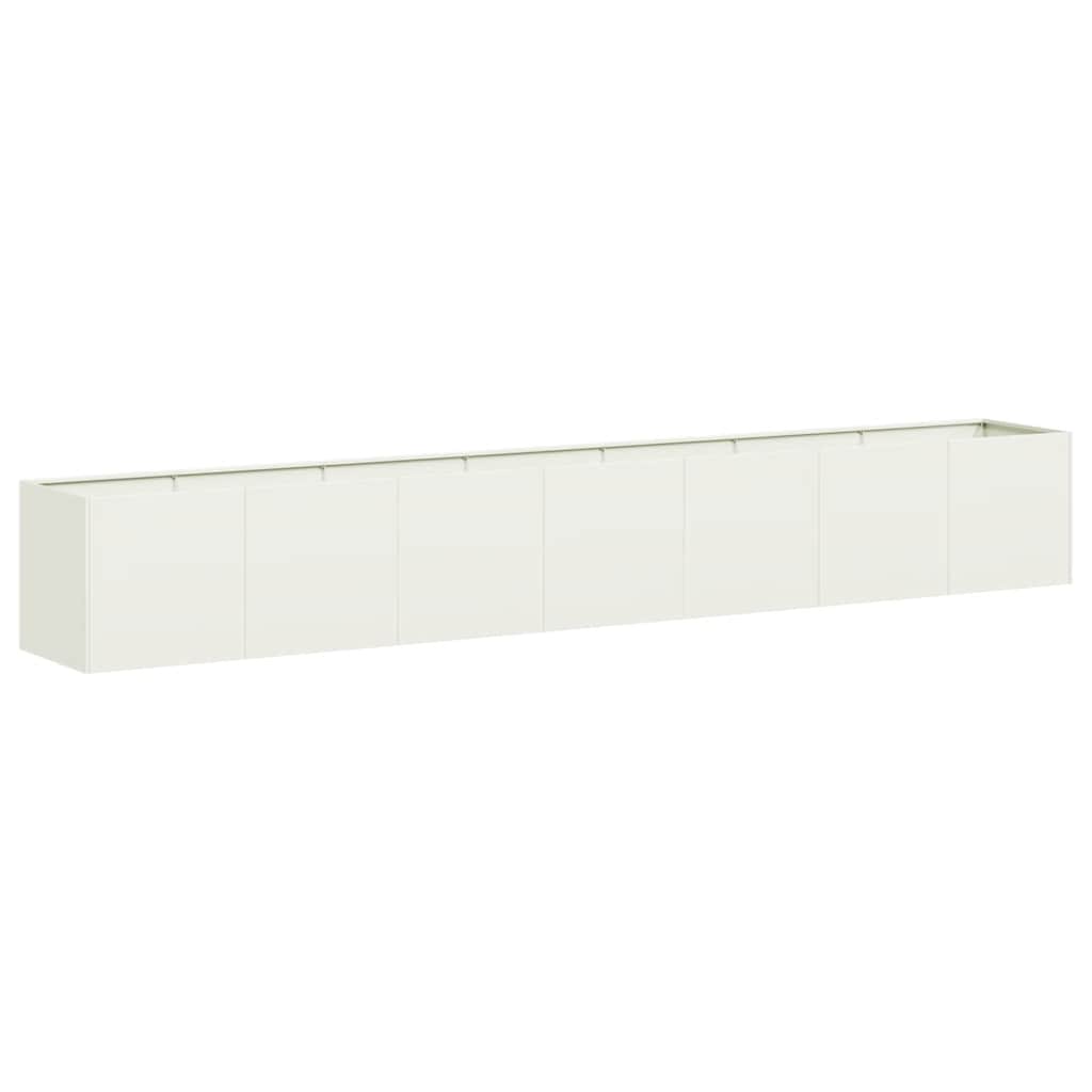 Fioriera Bianca 280x40x40 cm in Acciaio Laminato a Freddo