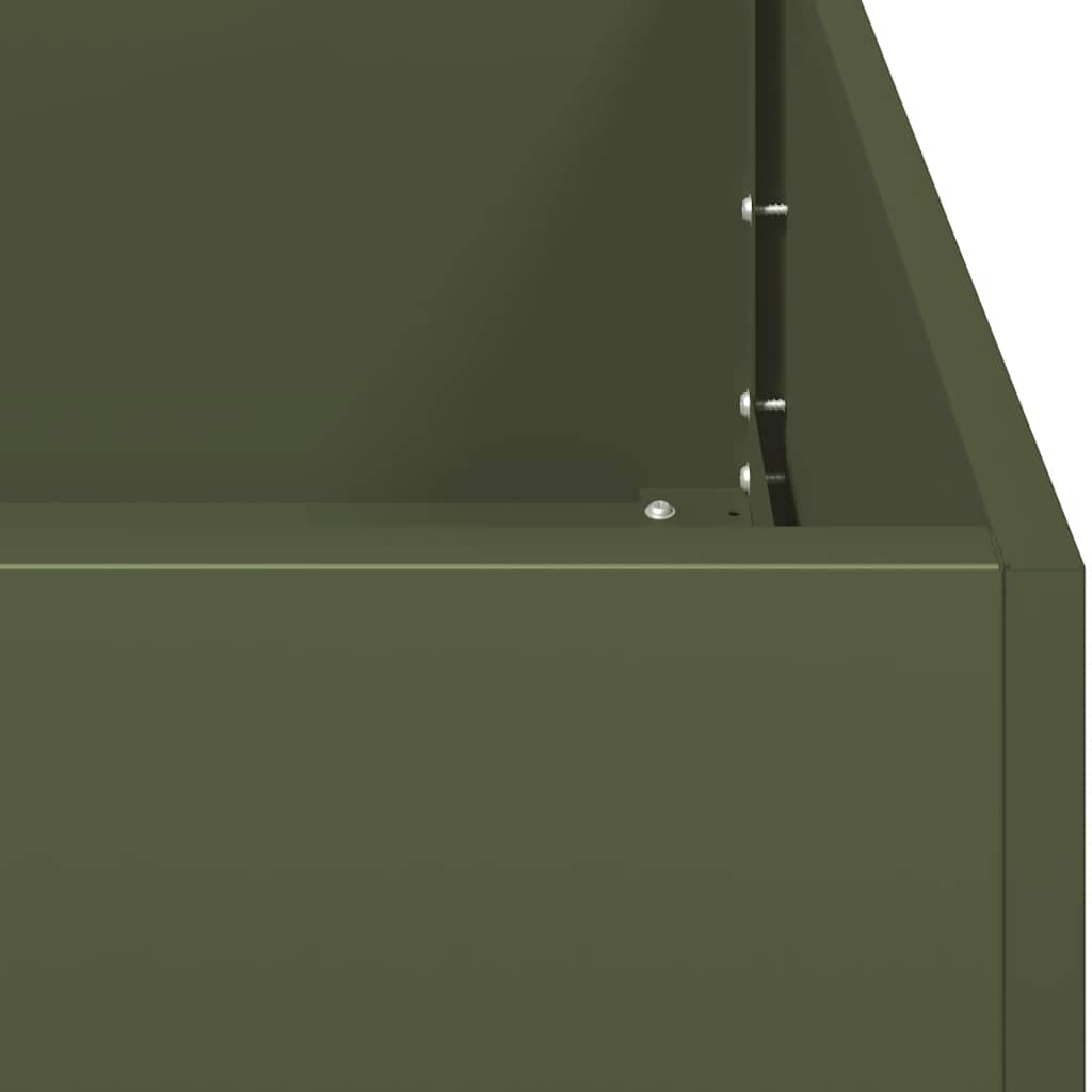 Fioriera Verde Oliva 360x40x40 cm in Acciaio Laminato a Freddo