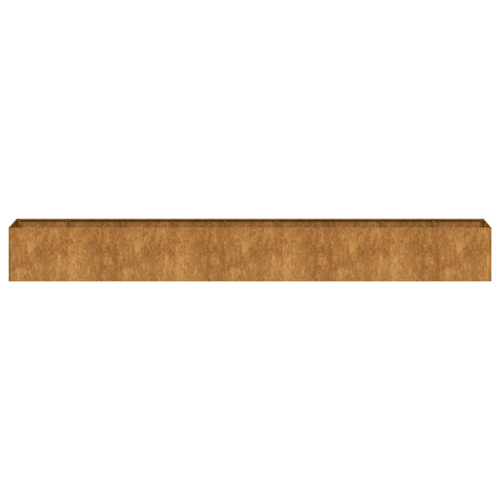 Fioriera Arrugginita 360x40x40 cm in Acciaio Corten