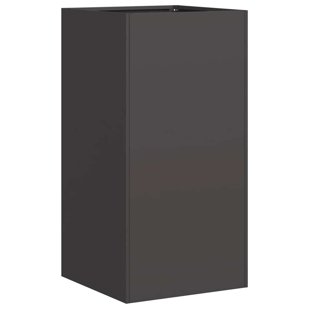 Fioriera Nera 40x40x80 cm in Acciaio Laminato a Freddo