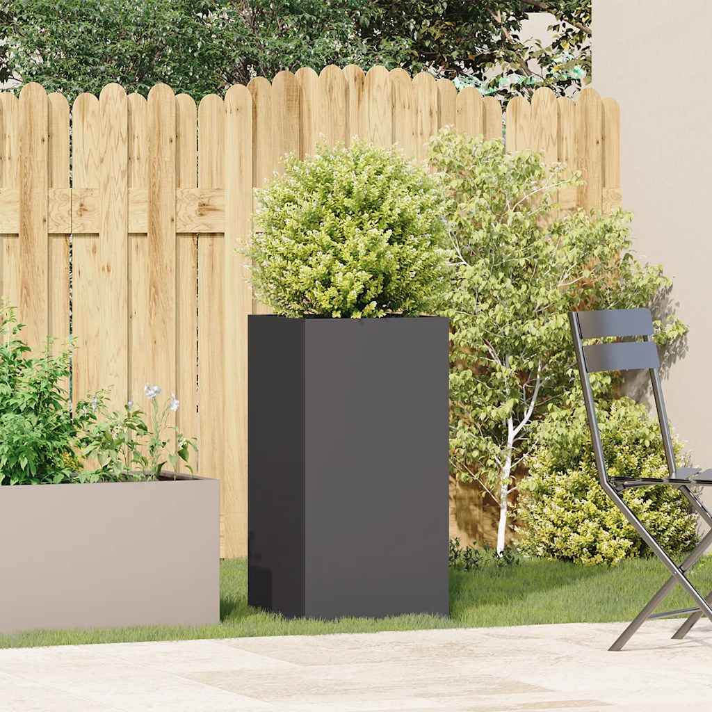Fioriera Nera 40x40x80 cm in Acciaio Laminato a Freddo