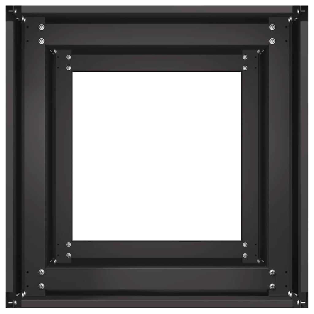 Fioriera Nera 40x40x80 cm in Acciaio Laminato a Freddo