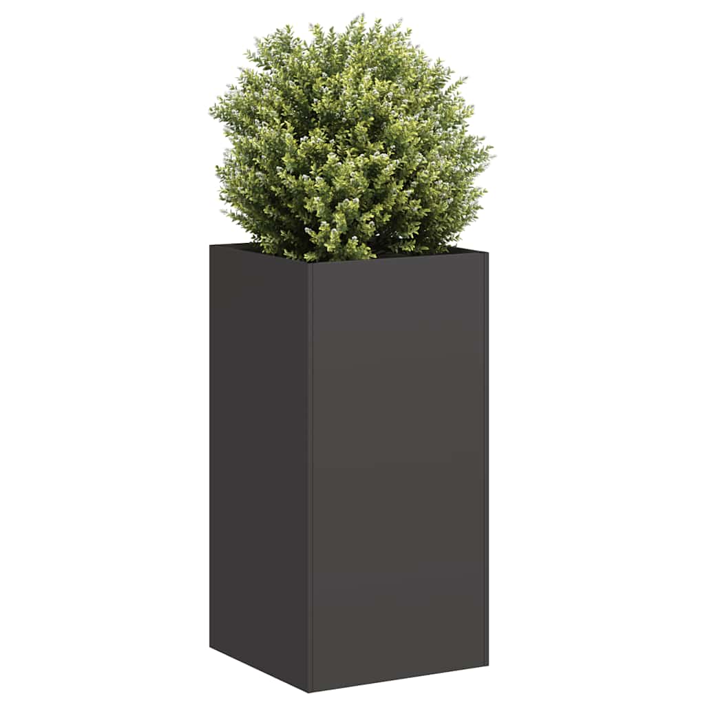 Fioriera Nera 40x40x80 cm in Acciaio Laminato a Freddo