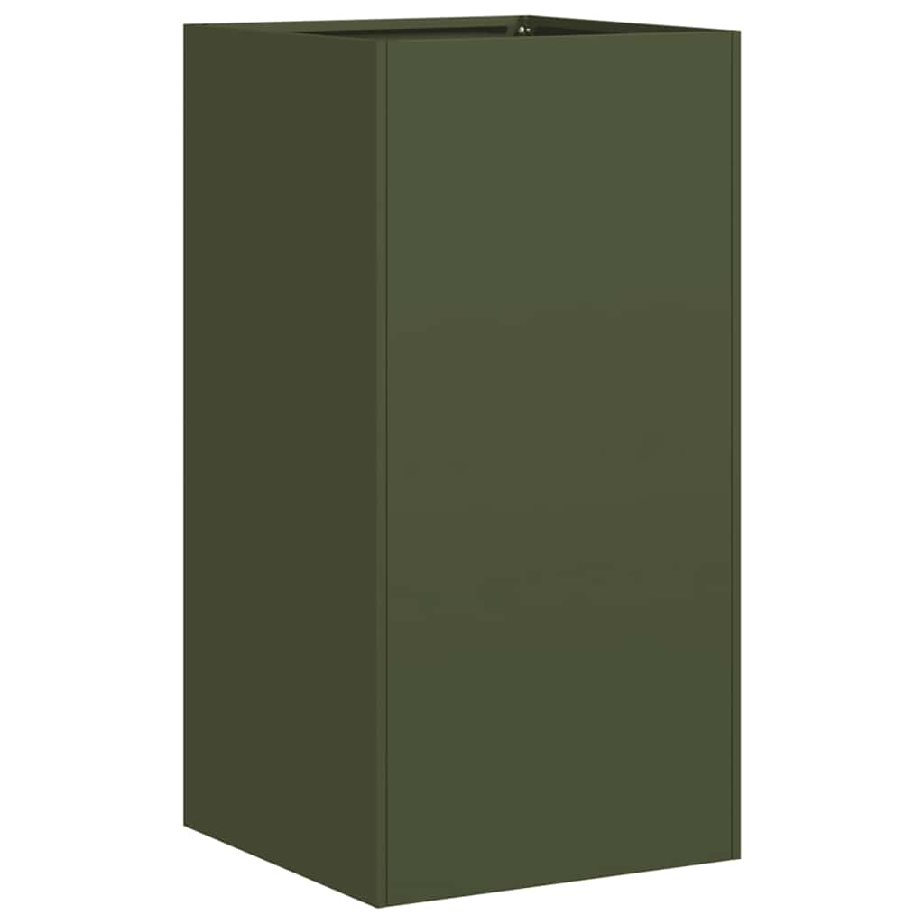 Fioriera Verde Oliva 40x40x80 cm in Acciaio Laminato a Freddo - homemem39
