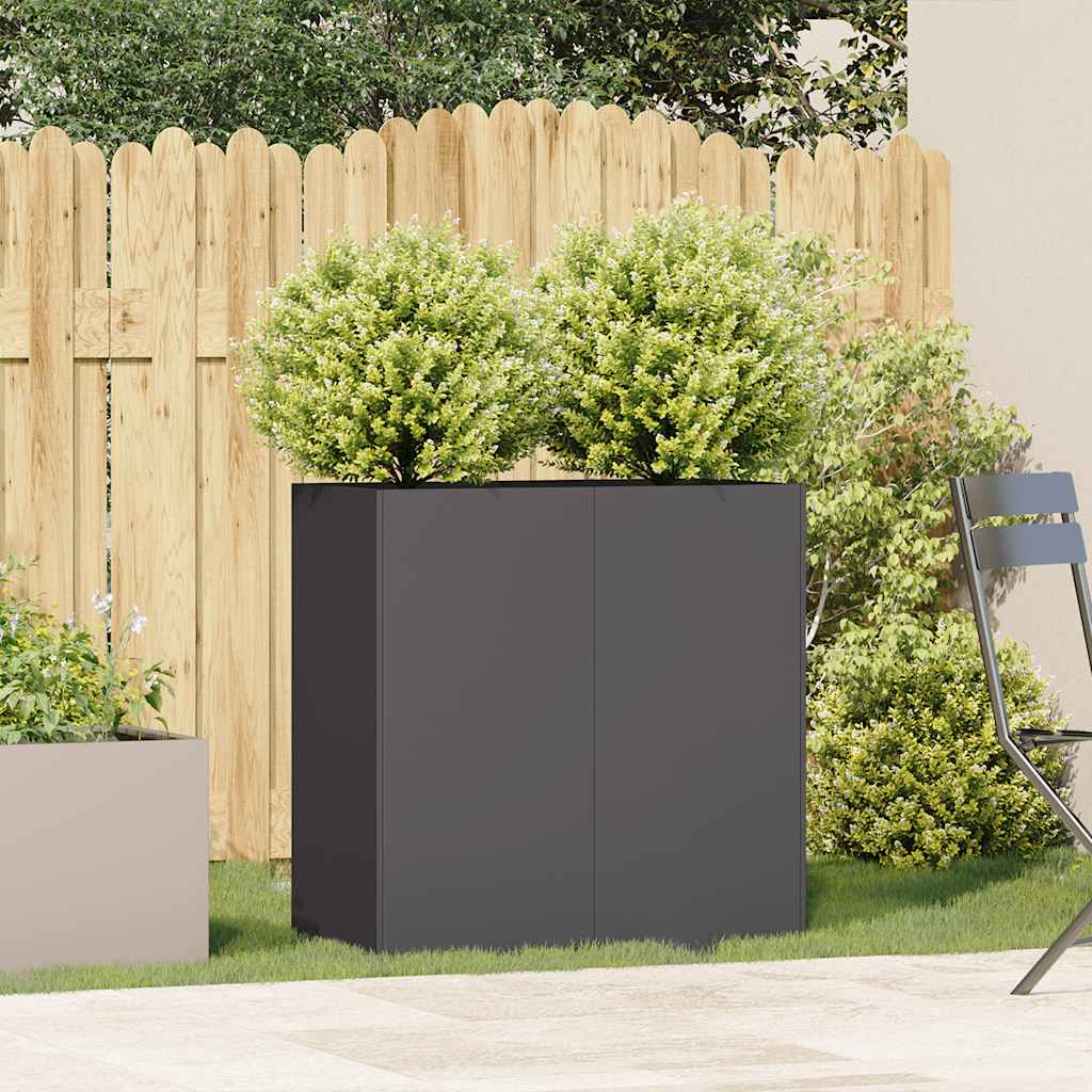 Fioriera Nera 80x40x80 cm in Acciaio Laminato a Freddo