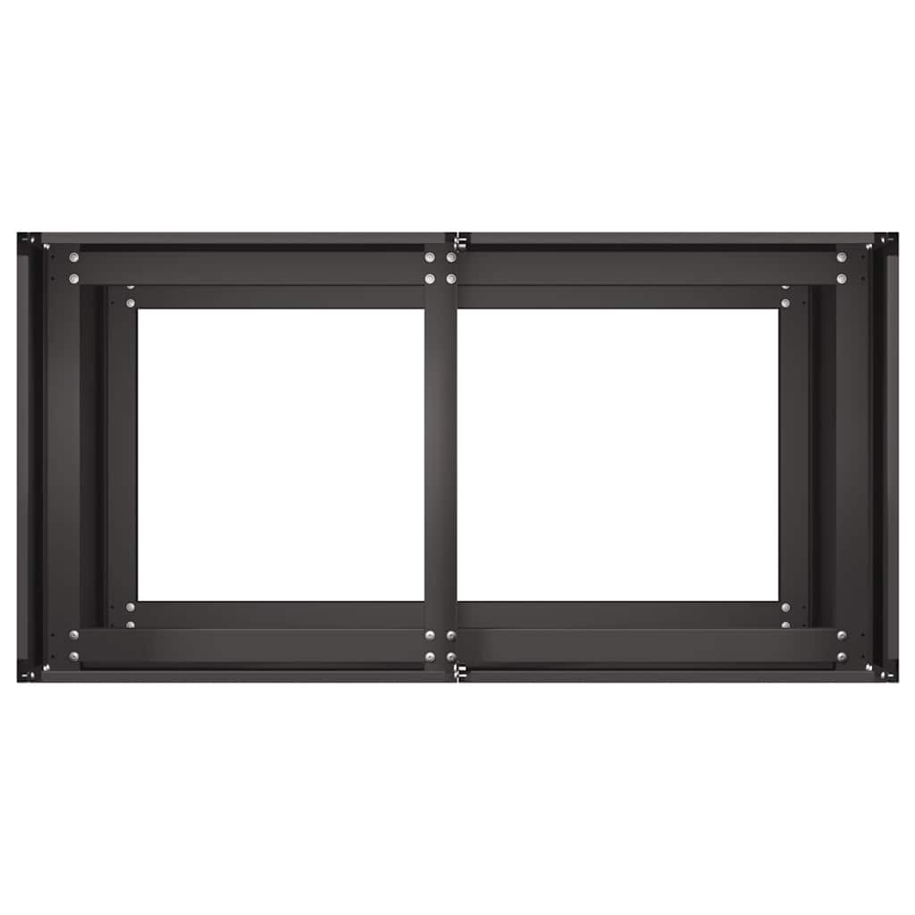 Fioriera Nera 80x40x80 cm in Acciaio Laminato a Freddo