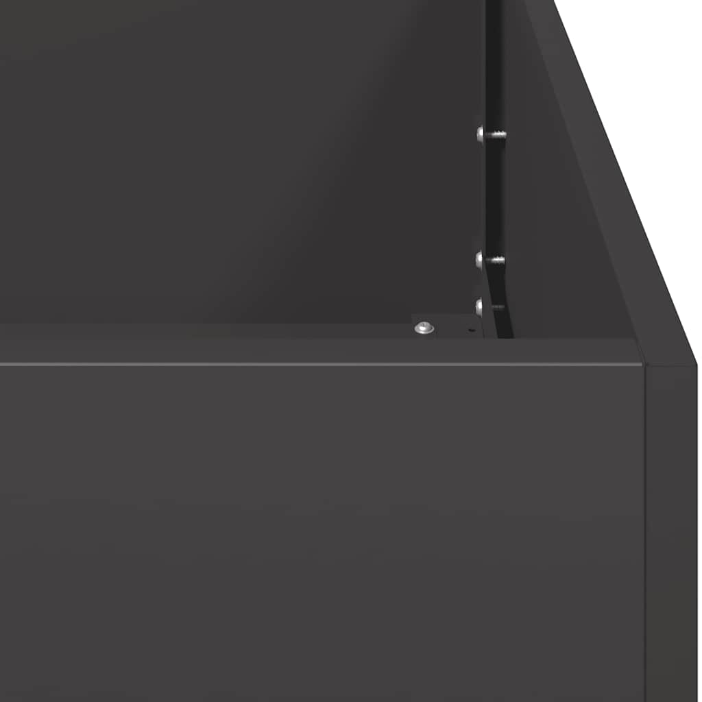Fioriera Nera 80x40x80 cm in Acciaio Laminato a Freddo