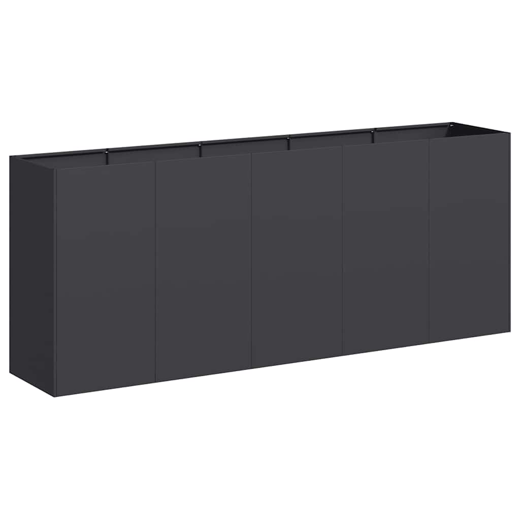 Fioriera Nera 200x40x80 cm in Acciaio Laminato a Freddo - homemem39