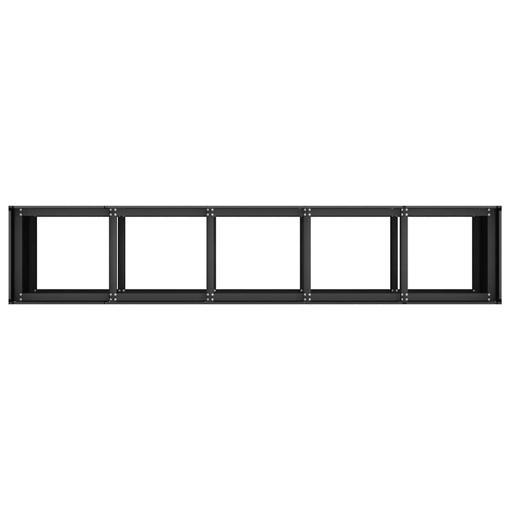 Fioriera Nera 200x40x80 cm in Acciaio Laminato a Freddo - homemem39