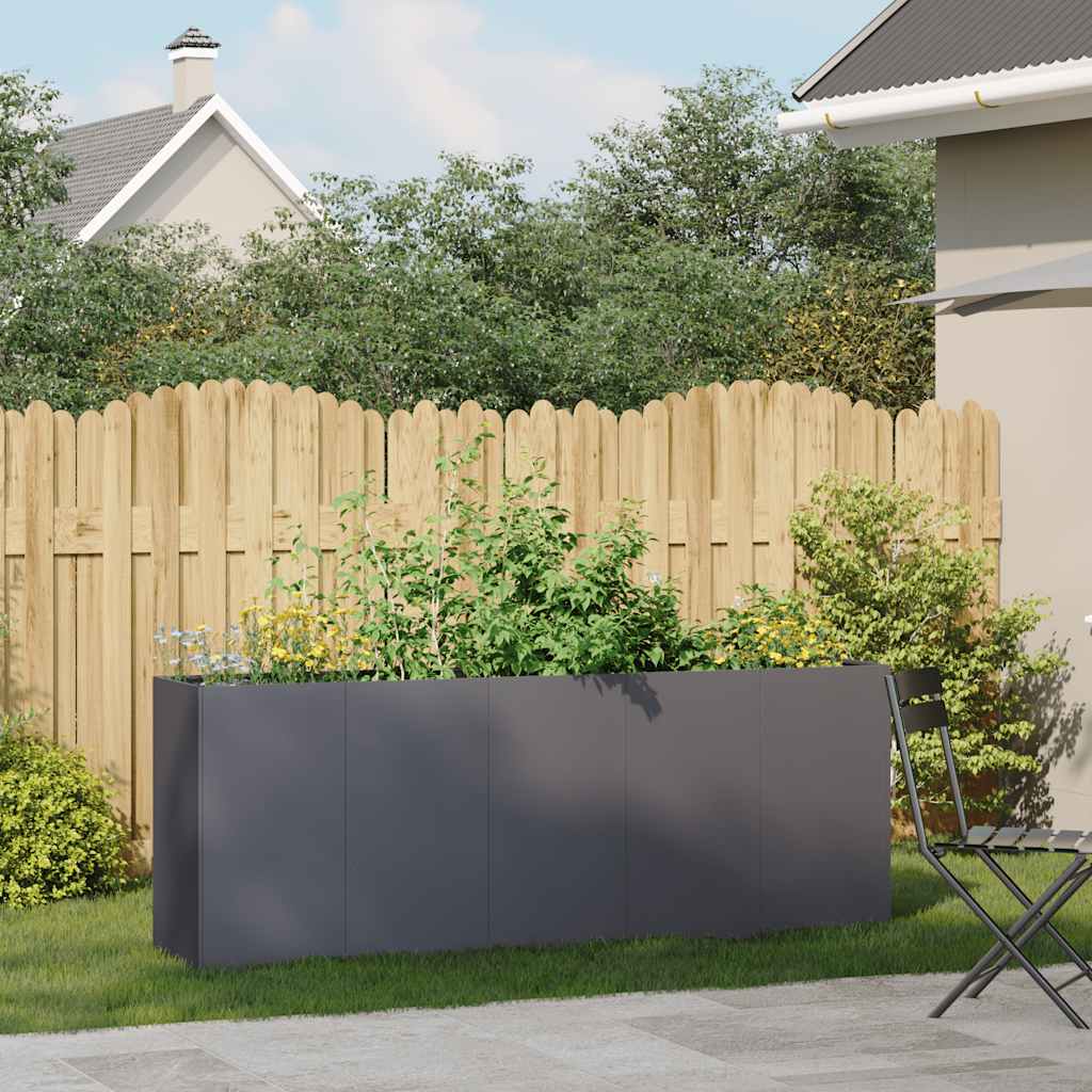 Fioriera Antracite 200x40x80 cm in Acciaio Laminato a Freddo - homemem39