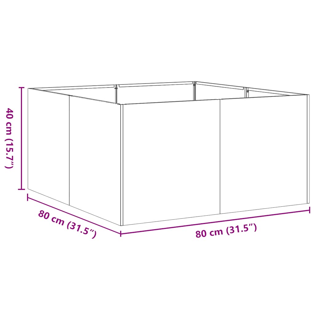 Fioriera 80x80x40 cm in Acciaio Corten | homemem39