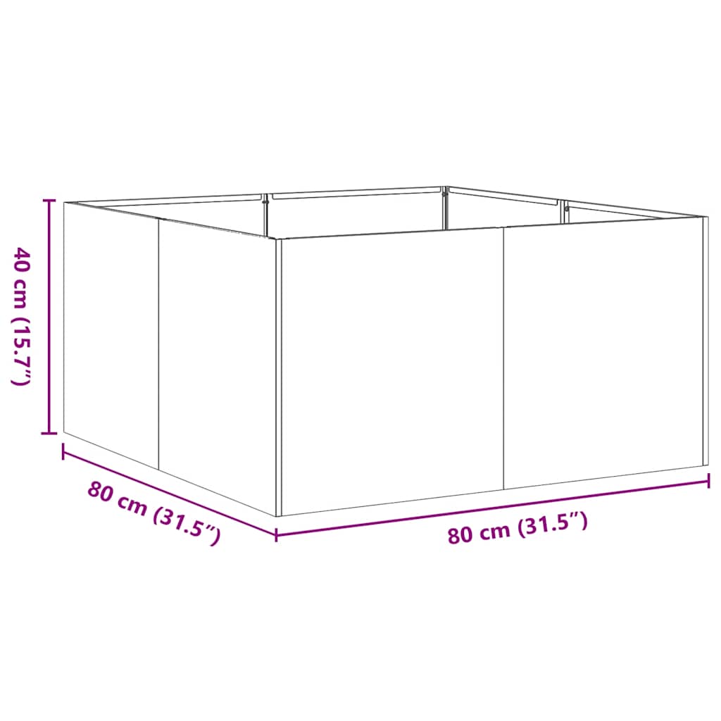 Fioriera Arrugginita 80x80x40 cm in Acciaio Corten | homemem39