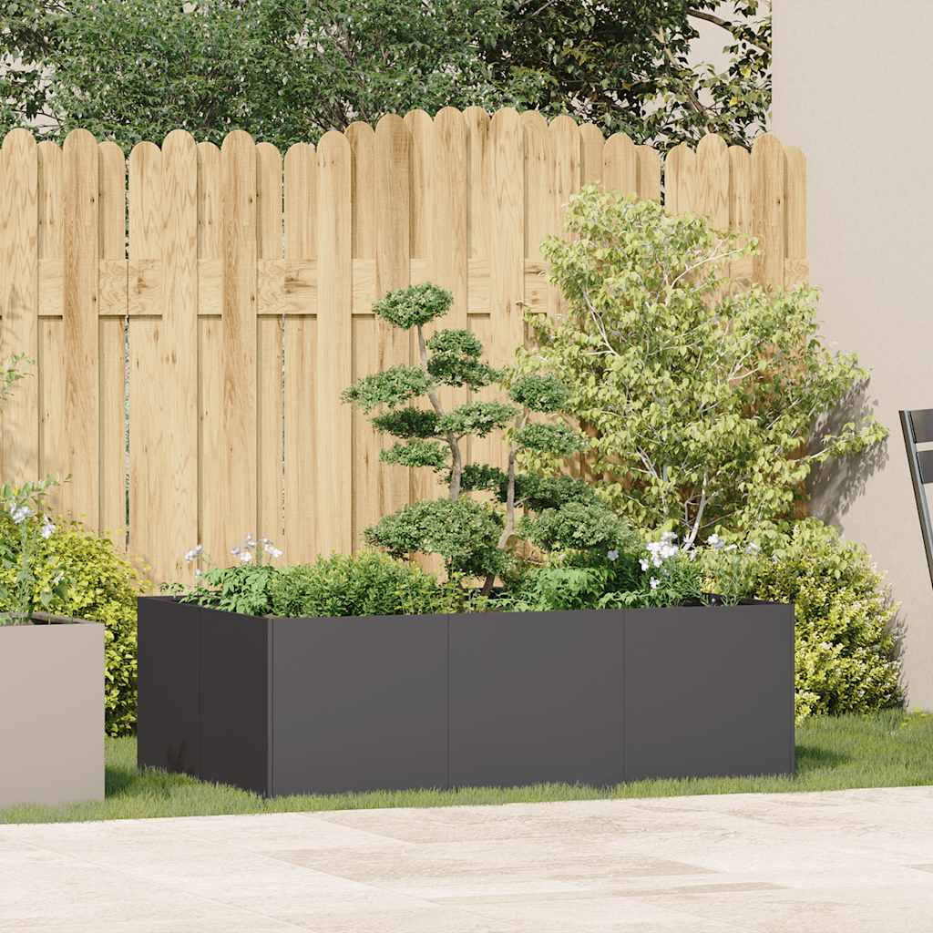 Fioriera Nera 120x80x40 cm in Acciaio - homemem39