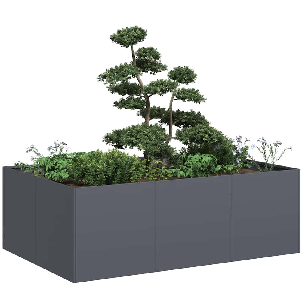 Fioriera Antracite 120x80x40 cm in Acciaio - homemem39